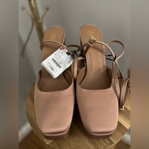 Zara Platform Pink Strappy Heels NWT ~ Size 9 - Picture 3 of 8